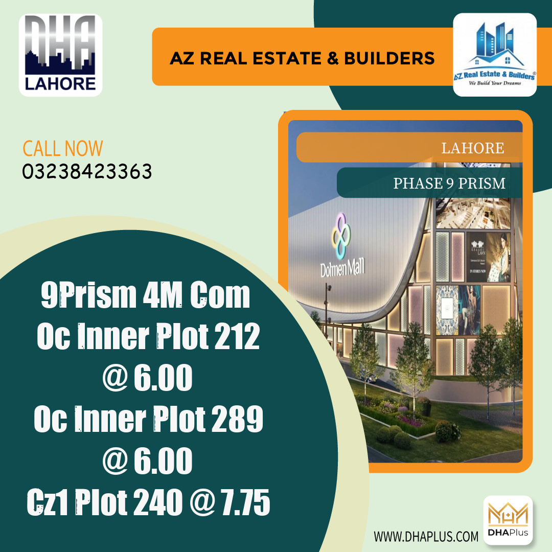 4 Marla Residential Plot for Sale in Phase 9 Prism, Lahore - (DP-41273)