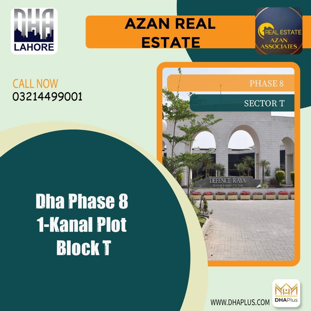 1 Kanal Residential Plot for Sale in Sector T -  Phase 8, Lahore - (DP-41277)