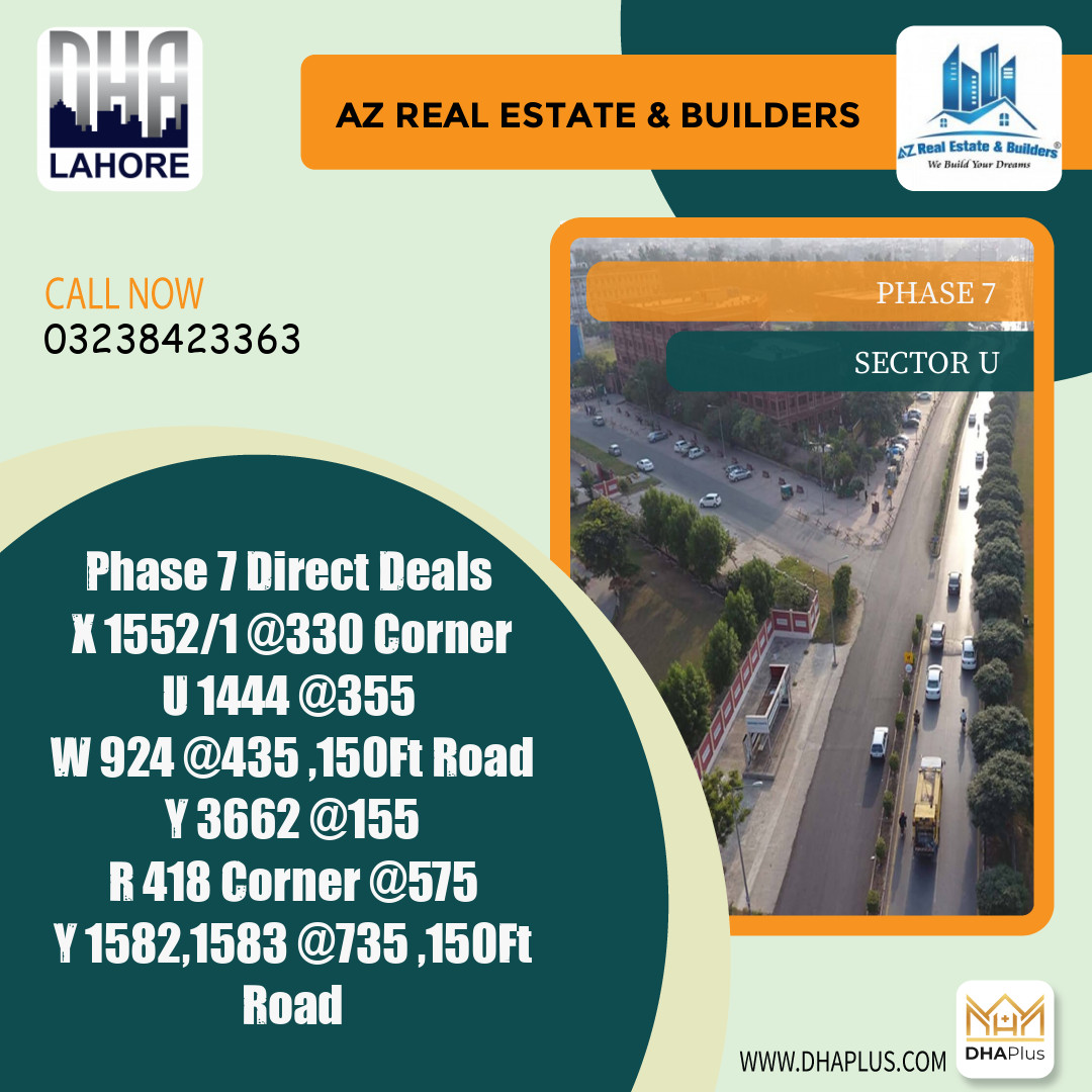 1 Kanal Residential Plot for Sale in Sector U -  Phase 7, Lahore - (DP-41286)