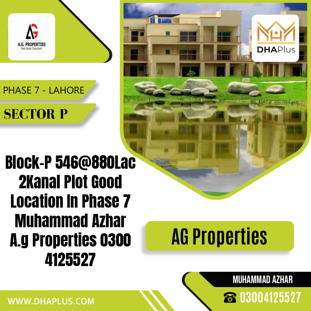 2 Kanal Residential Plot for Sale in Sector P -  Phase 7, Lahore - (DP-41288)
