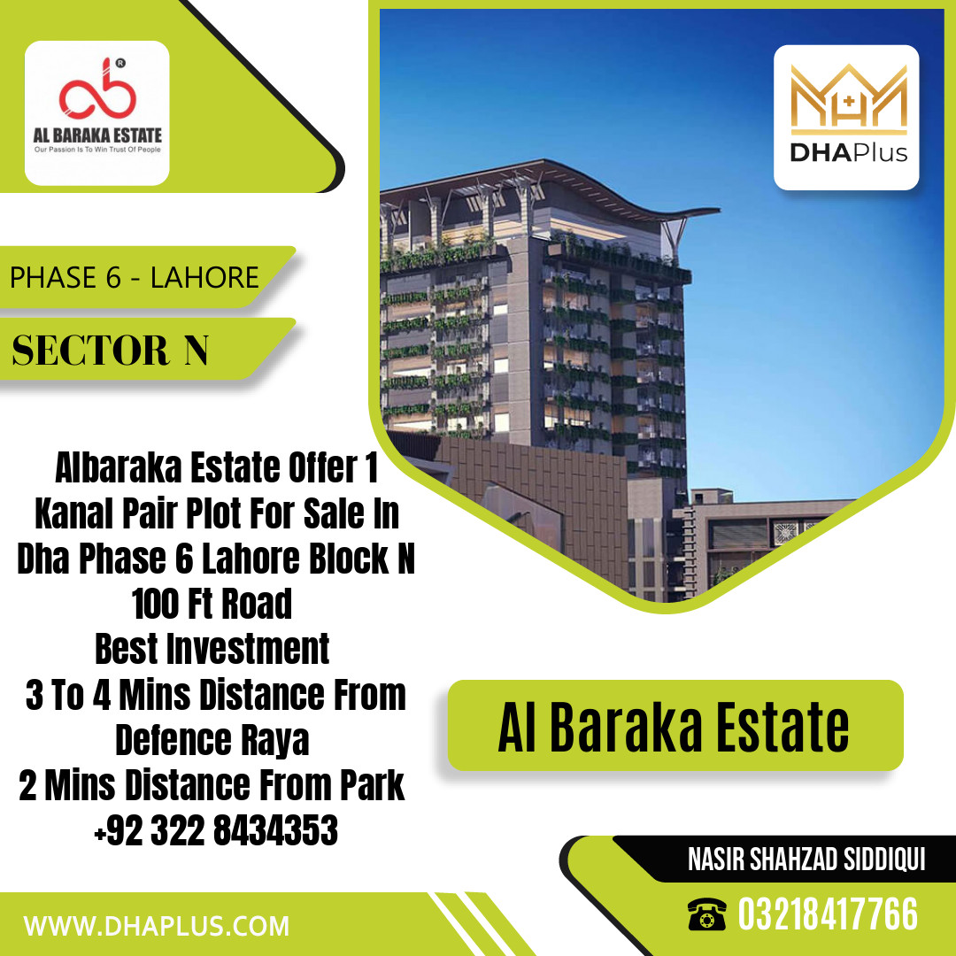 2 Kanal Residential Plot for Sale in Sector N -  Phase 6, Lahore - (DP-41325)
