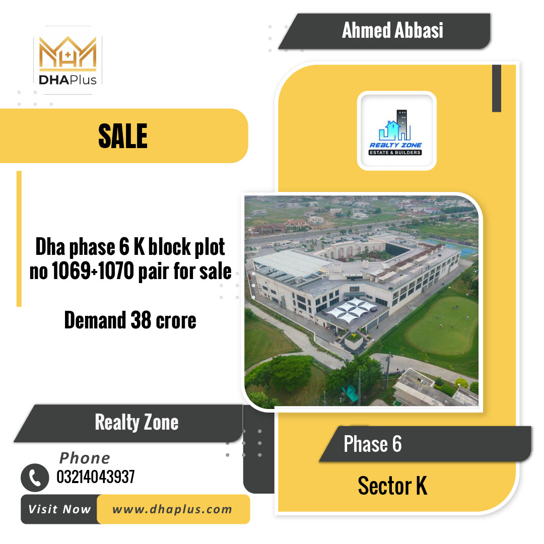 1 Kanal Residential Plot for Sale in Sector K -  Phase 6, Lahore - (DP-41371)