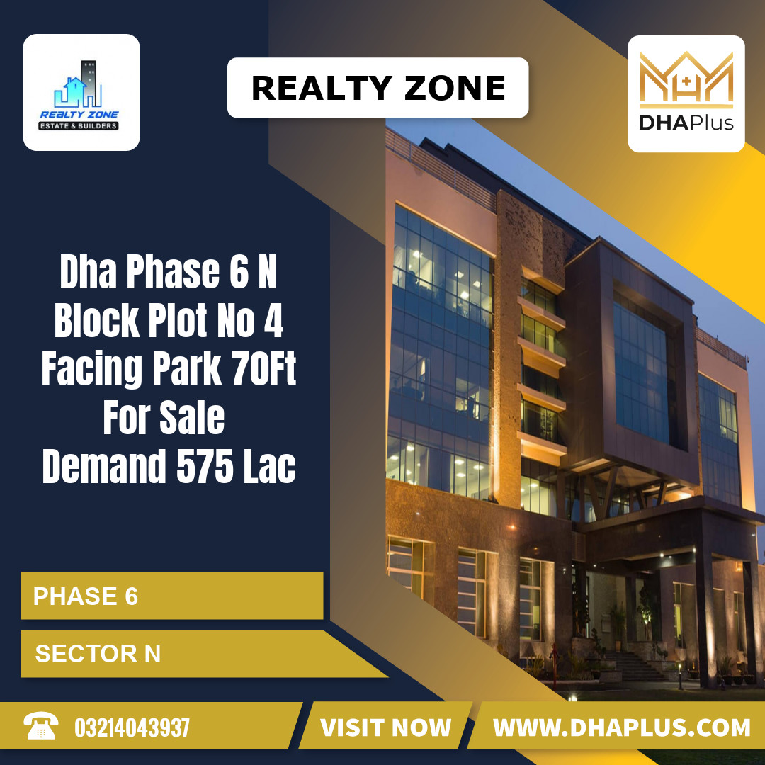 1 Kanal Residential Plot for Sale in Sector N -  Phase 6, Lahore - (DP-41379)