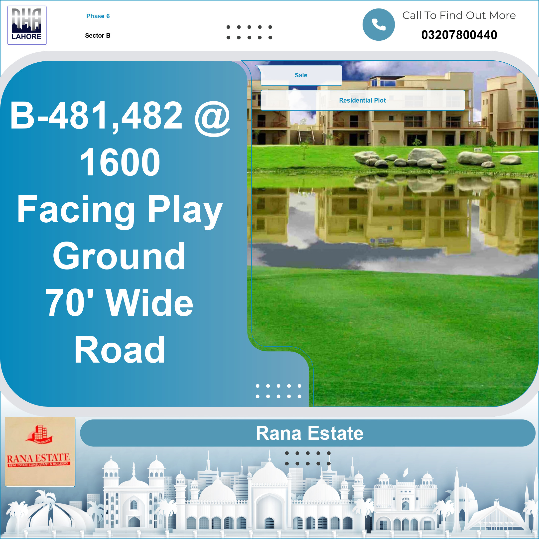 2 Kanal Residential Plot for Sale in Sector B -  Phase 6, Lahore - (DP-41395)