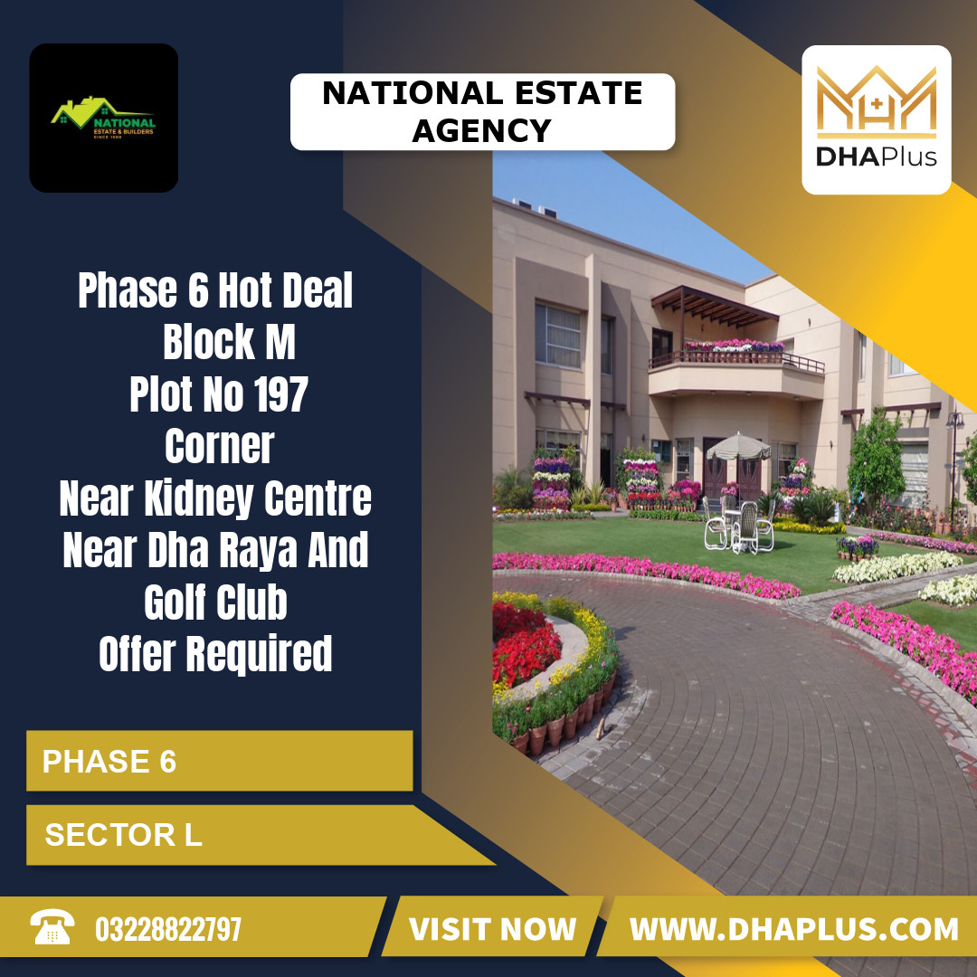 1 Kanal Residential Plot for Sale in Sector L -  Phase 6, Lahore - (DP-41413)