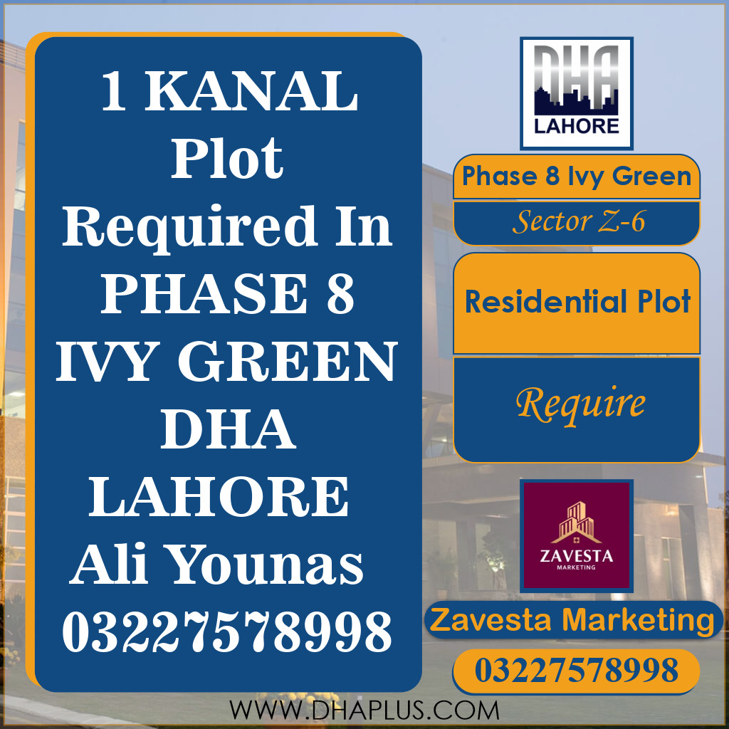 1 Kanal Required Residential Plot in Sector Z-6 -  Phase 8 Ivy Green, Lahore - (DP-41446)