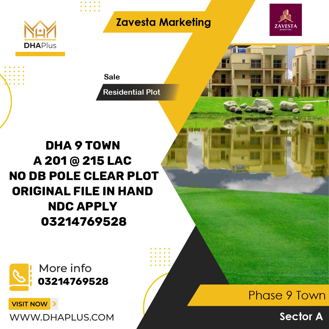 8 Marla Residential Plot for Sale in Sector A -  Phase 9 Town, Lahore - (BP-41501)