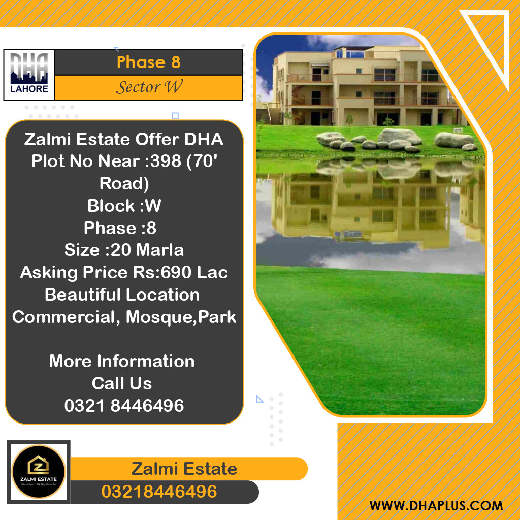20 Marla Residential Plot for Sale in Sector W -  Phase 8, Lahore - (BP-41538)