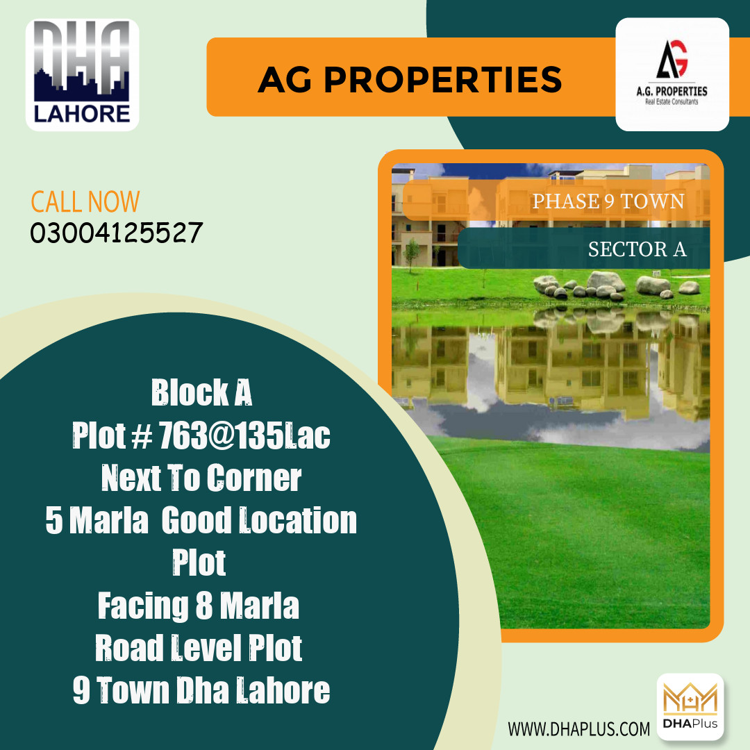 5 Marla Residential Plot for Sale in Sector A -  Phase 9 Town, Lahore - (BP-41566)
