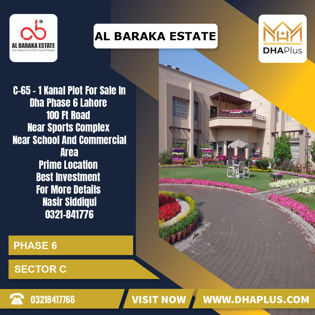 1 Kanal Residential Plot for Sale in Sector C -  Phase 6, Lahore - (BP-41625)