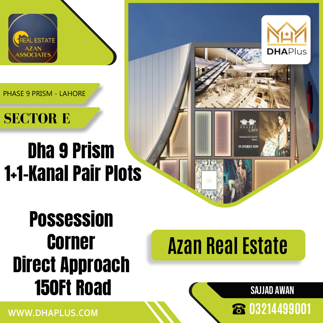 2 Kanal Residential Plot for Sale in Sector E -  Phase 9 Prism, Lahore - (BP-41630)