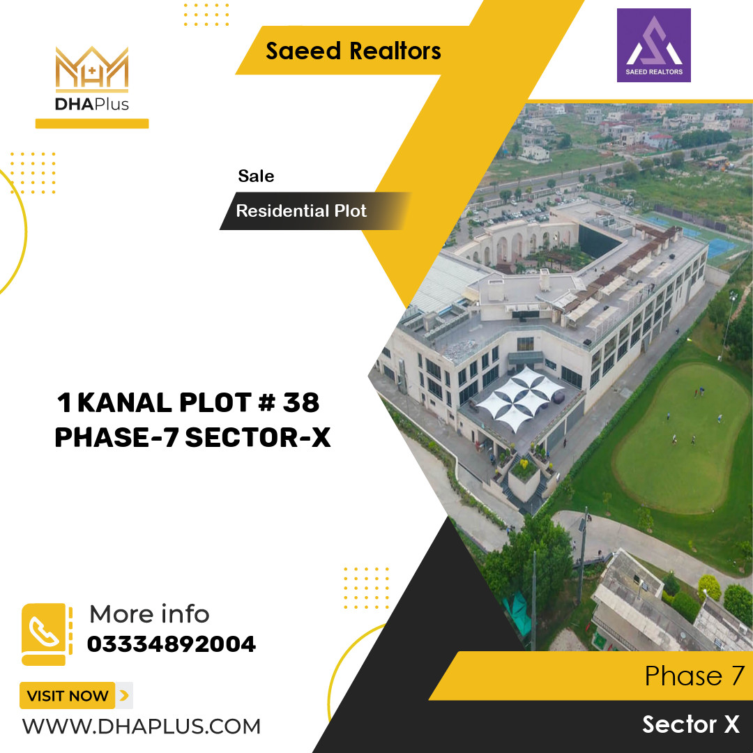 1 Kanal Residential Plot for Sale in Sector X -  Phase 7, Lahore - (BP-41909)