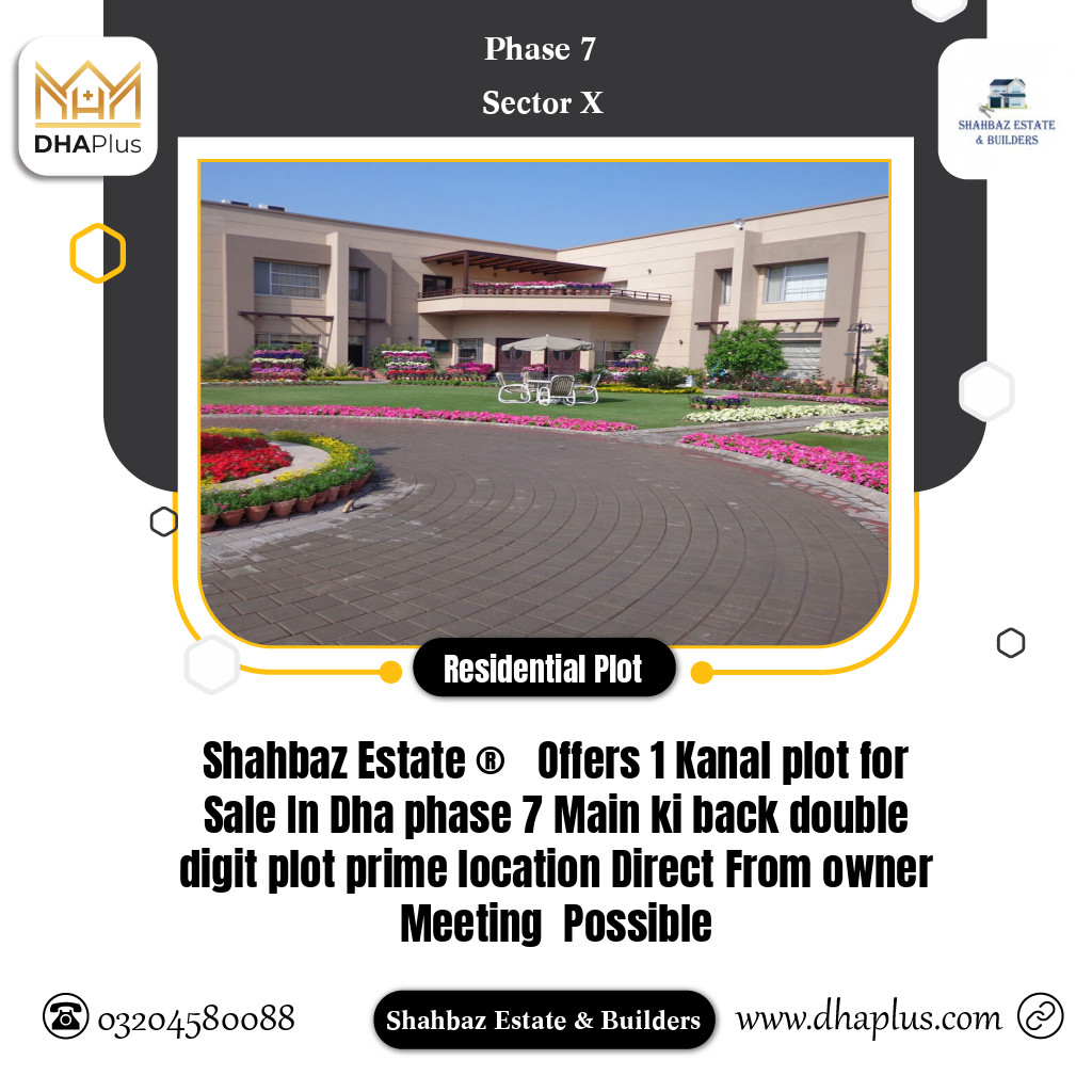 20 Marla Residential Plot for Sale in Sector X -  Phase 7, Lahore - (BP-42359)