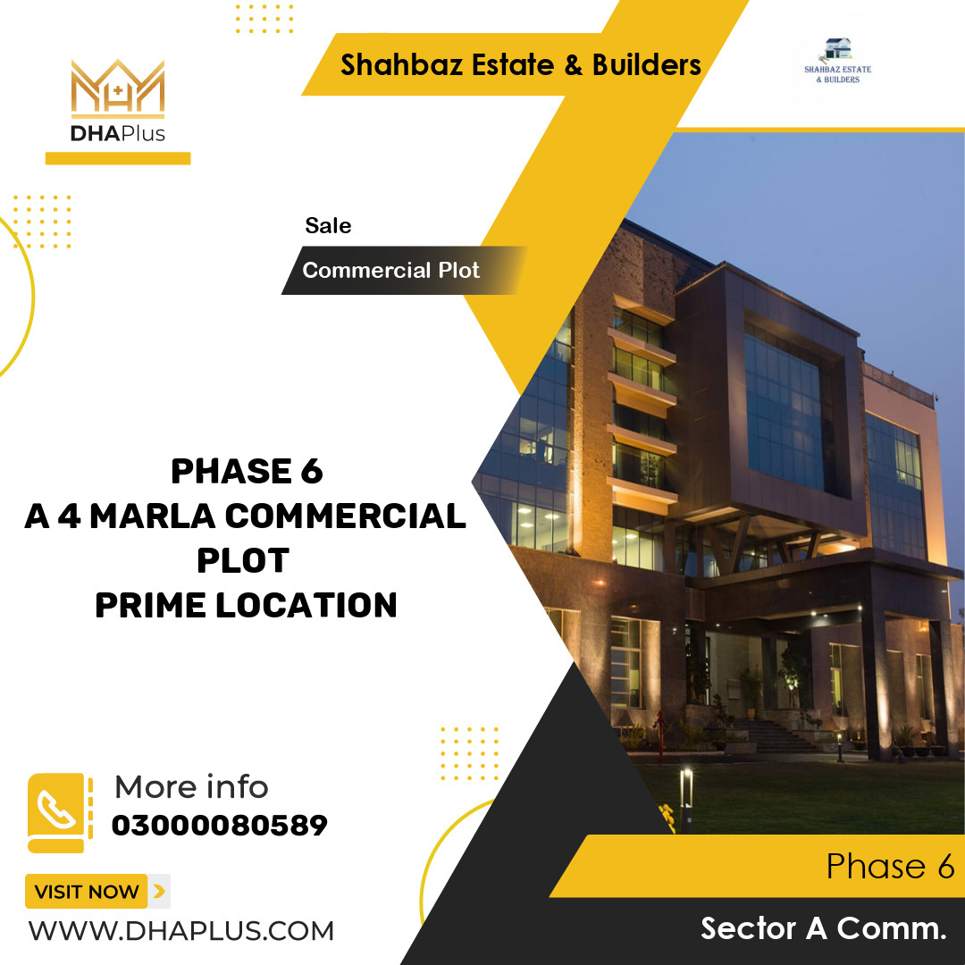 4 Marla Commercial Plot for Sale in Sector A Commercial -  Phase 6, Lahore - (BP-42368)