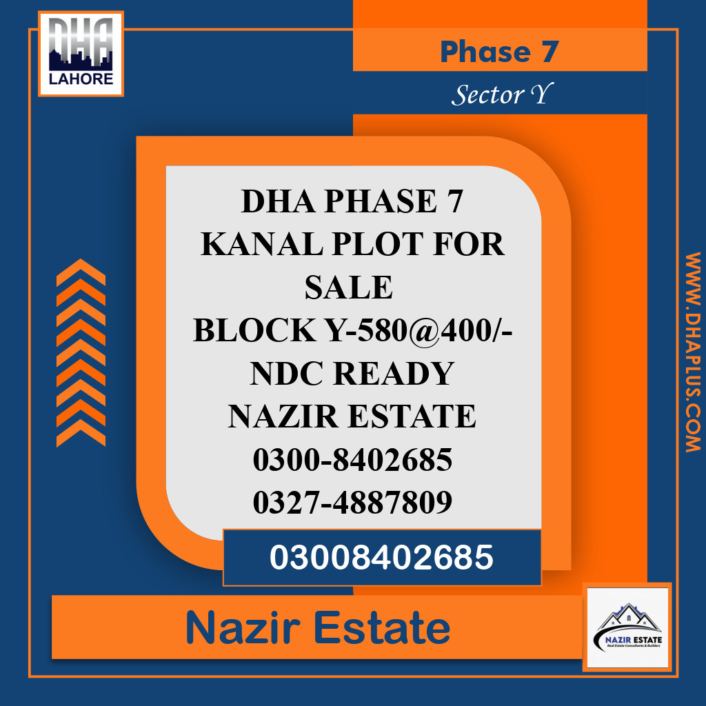 1 Kanal Residential Plot for Sale in Sector Y -  Phase 7, Lahore - (BP-42613)