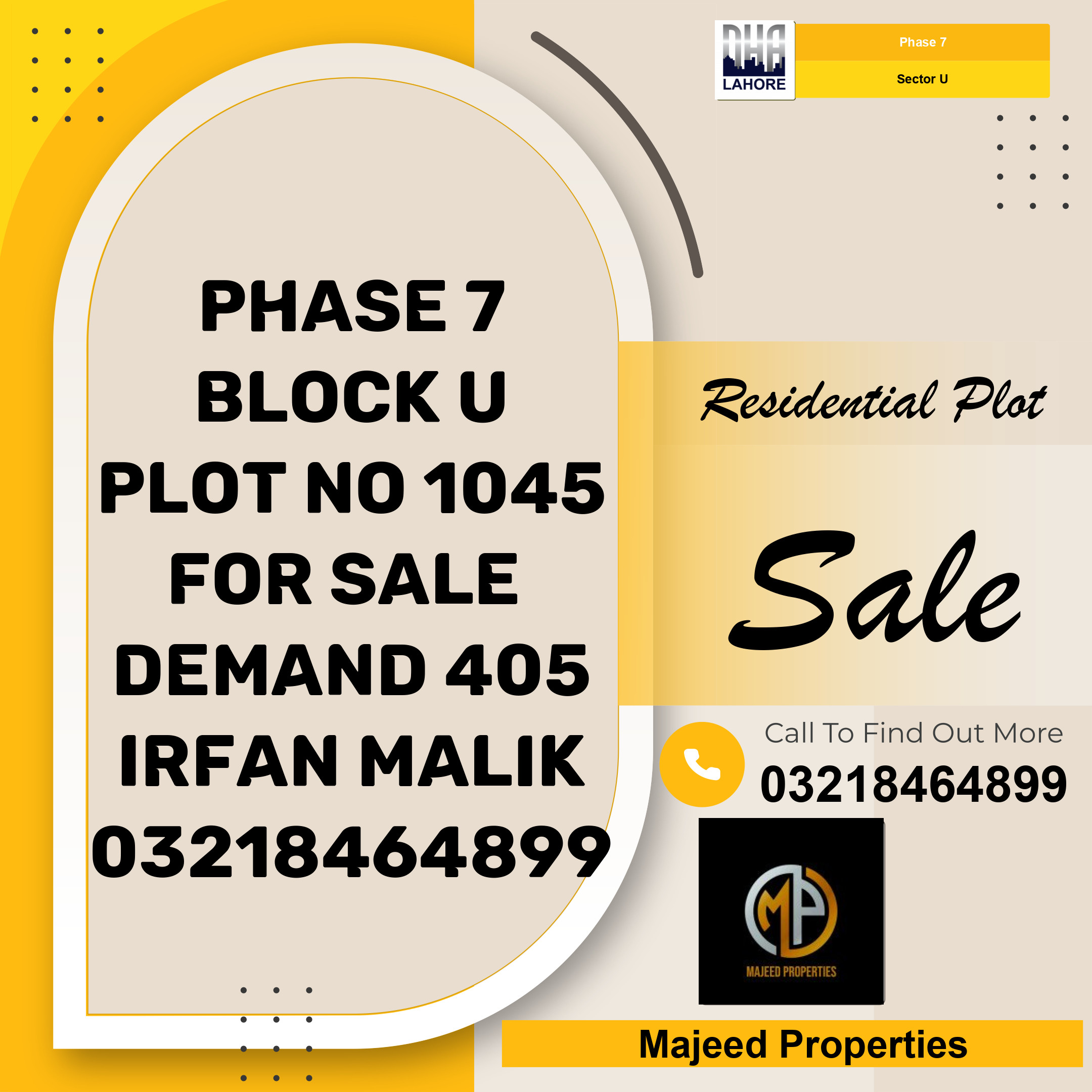 1 Kanal Residential Plot for Sale in Sector U -  Phase 7, Lahore - (BP-42644)