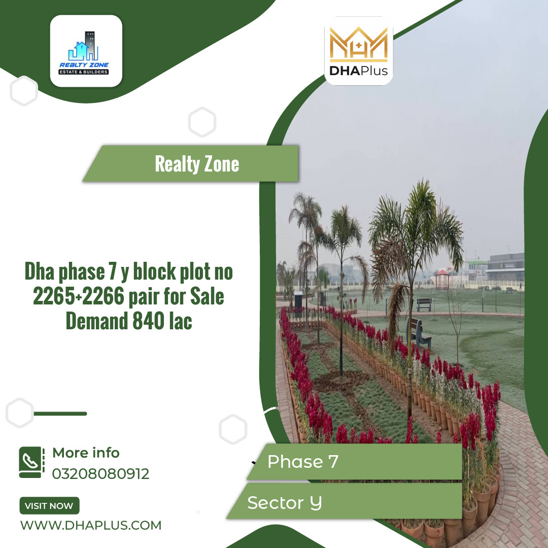 1 Kanal Residential Plot for Sale in Sector Y, DHA Phase 7, Lahore - (BP-42683)
