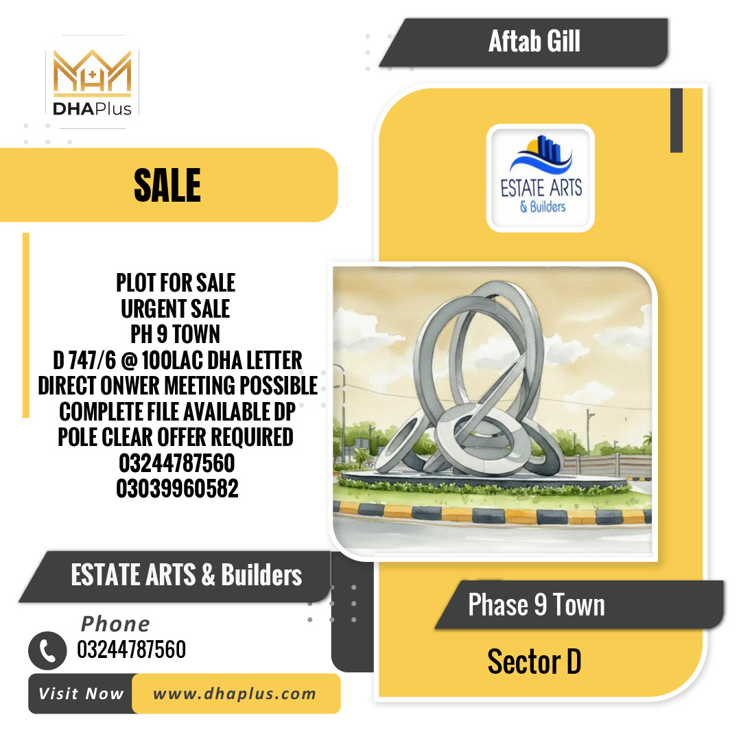 5 Marla Residential Plot for Sale in Sector D, DHA Phase 9 Town, Lahore - (BP-43008)
