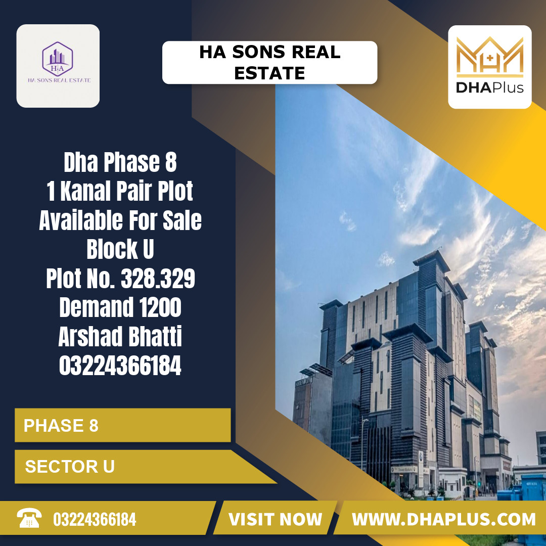 2 Kanal Residential Plot for Sale in Sector U, DHA Phase 8, Lahore - (BP-43100)