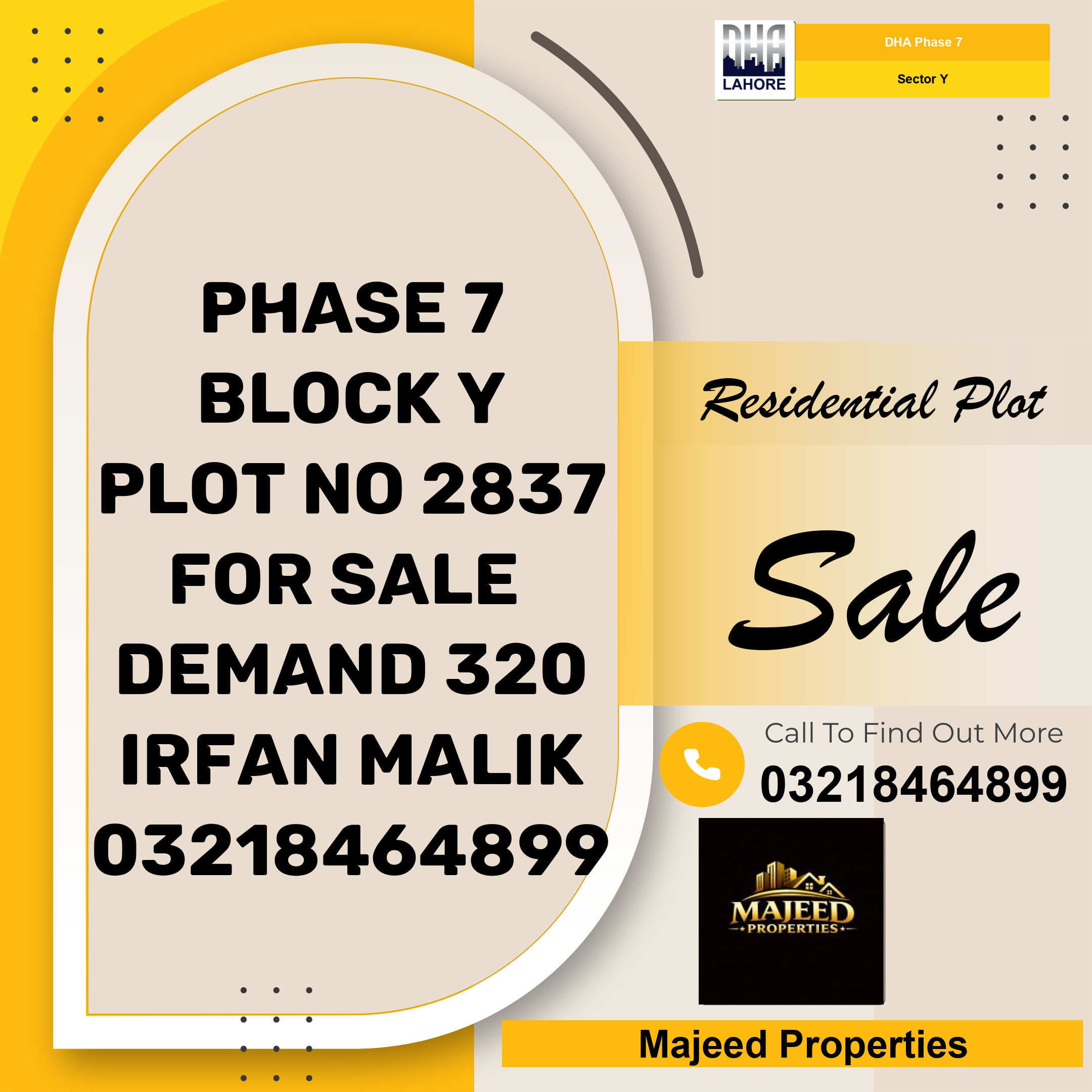 1 Kanal Residential Plot for Sale in Sector Y, DHA Phase 7, Lahore - (BP-43206)