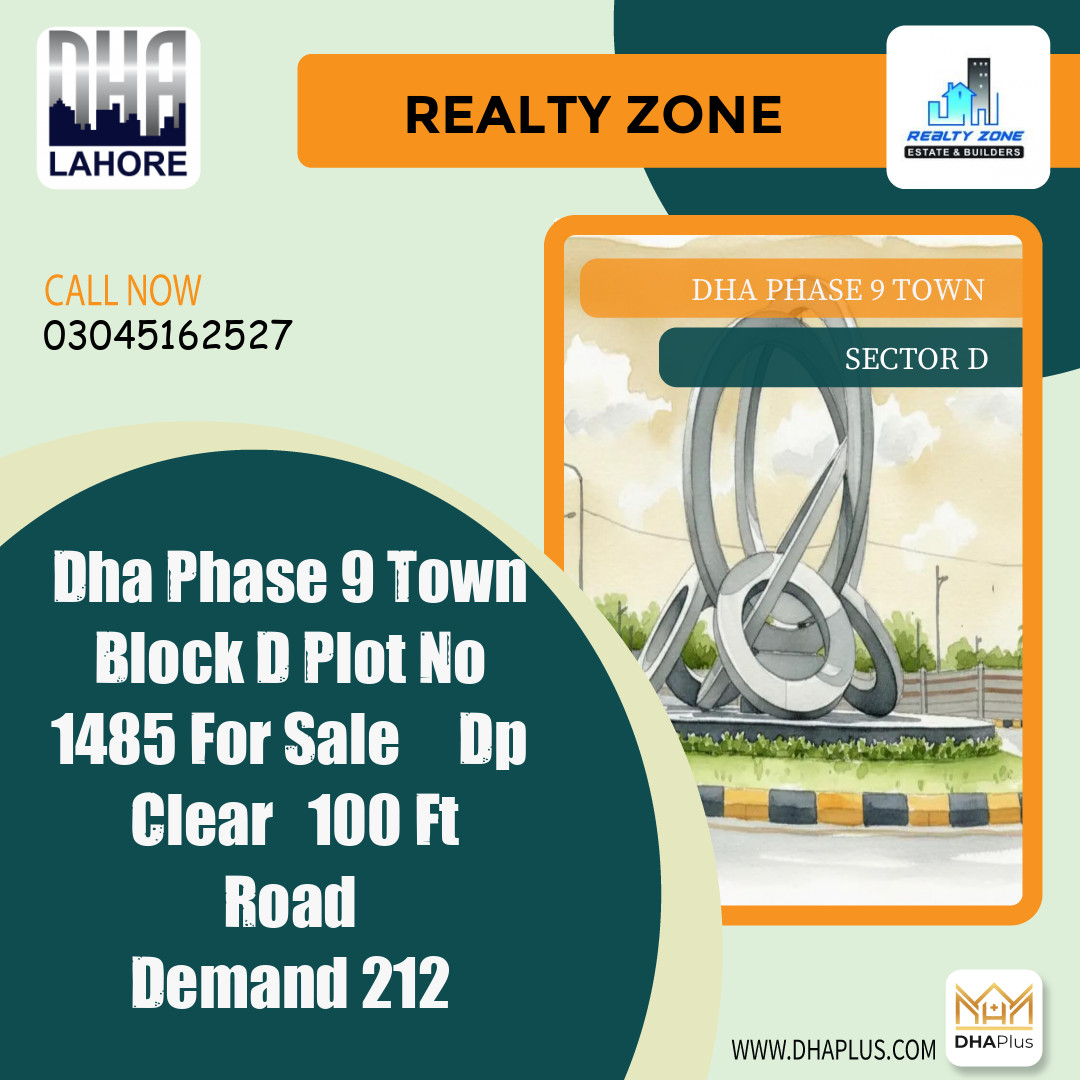 8 Marla Residential Plot for Sale in Sector D, DHA Phase 9 Town, Lahore - (BP-43563)