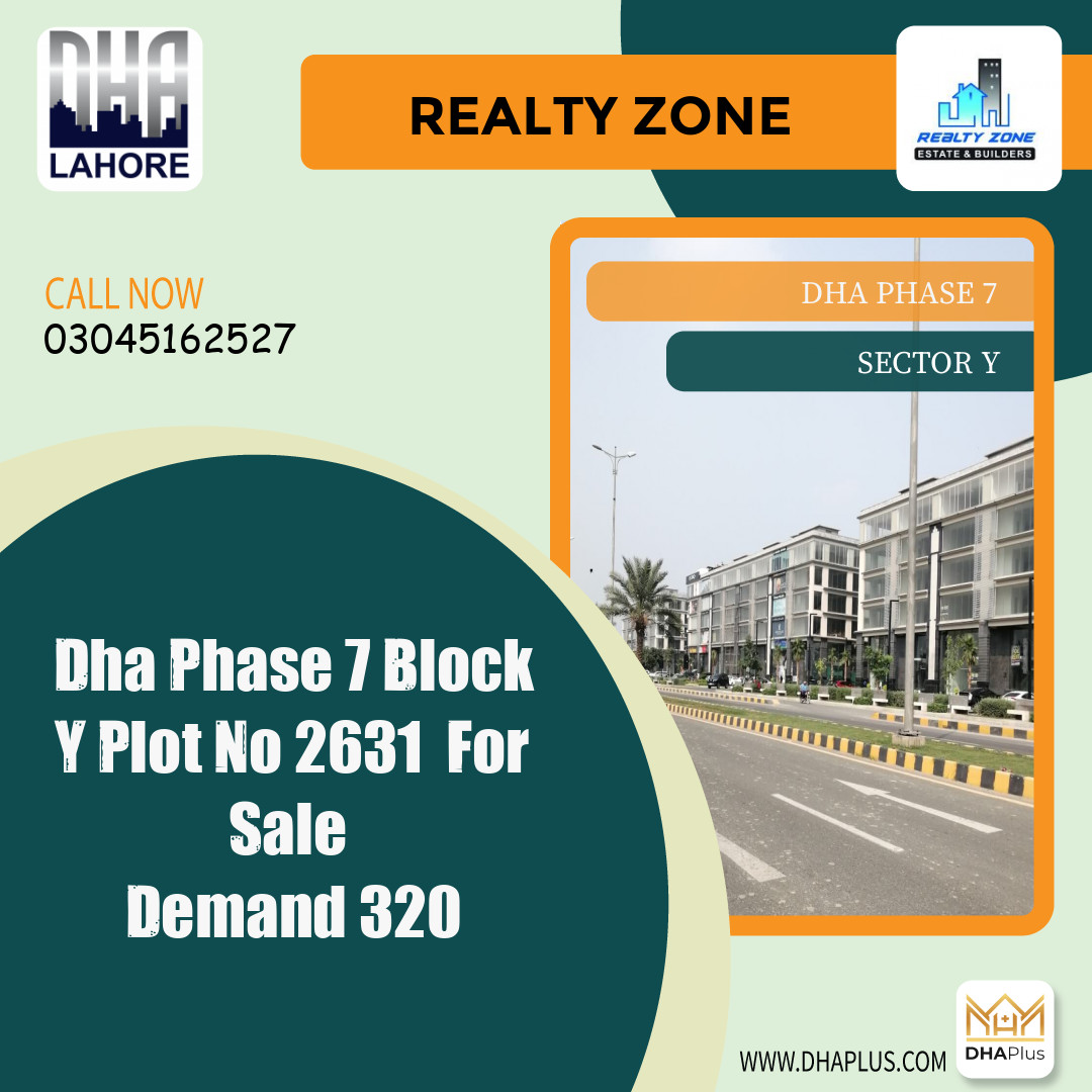 1 Kanal Residential Plot for Sale in Sector Y - DHA Phase 7, Lahore - (BP-43567)