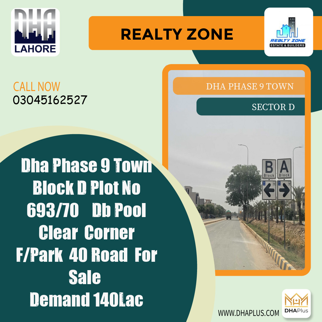 5 Marla Residential Plot for Sale in Sector D, DHA Phase 9 Town, Lahore - (BP-43682)