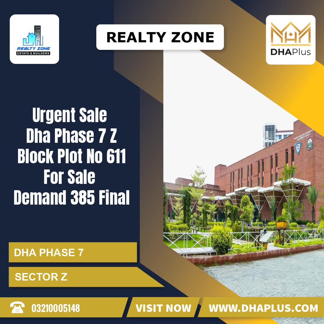 1 Kanal Residential Plot for Sale in Sector Z - DHA Phase 7, Lahore - (BP-43785)