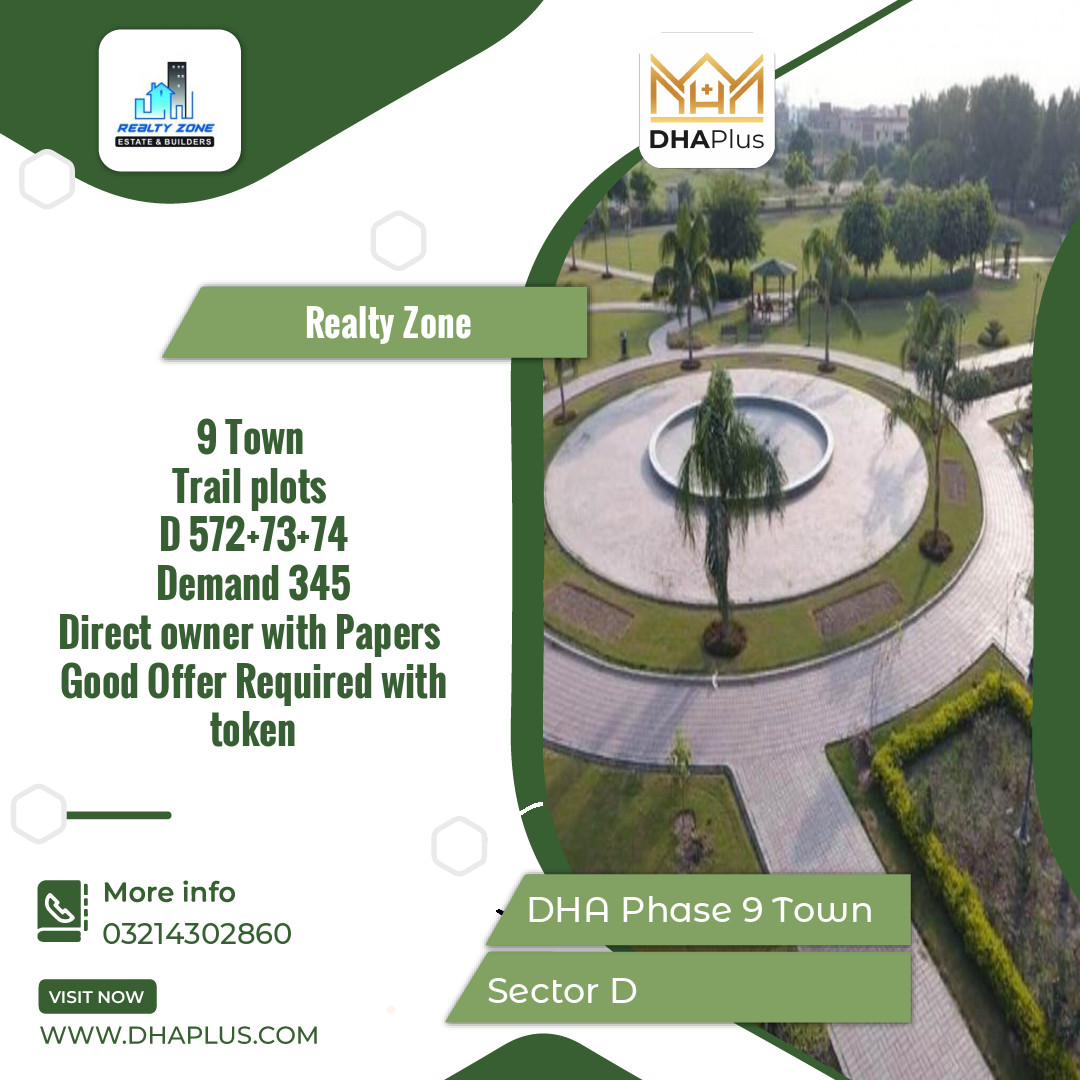 3 Kanal Residential Plot for Sale in Sector D, DHA Phase 9 Town, Lahore - (BP-43804)