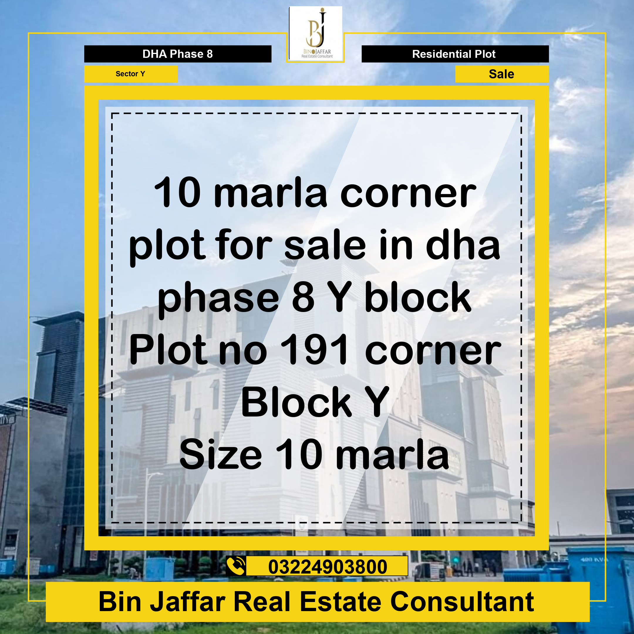10 Marla Residential Plot for Sale in Sector Y, DHA Phase 8, Lahore - (BP-43947)