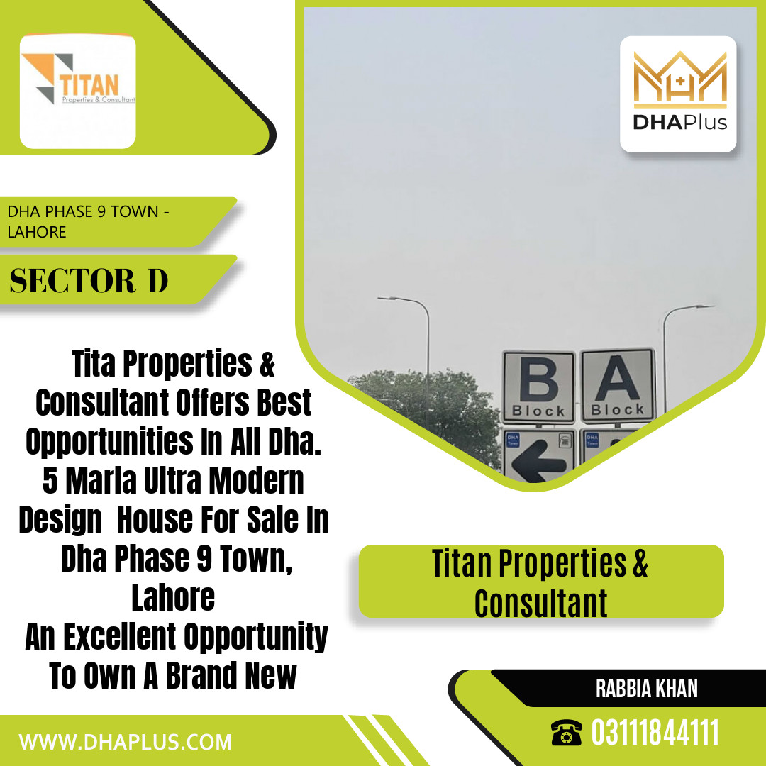 5 Marla Residential House for Sale in Sector D, DHA Phase 9 Town, Lahore - (BP-44049)