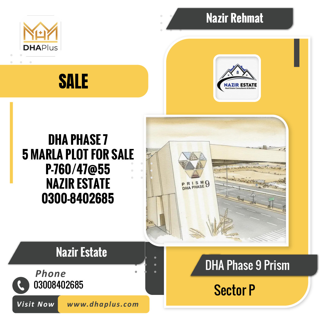 5 Marla Residential Plot for Sale in Sector P, DHA Phase 9 Prism, Lahore - (BP-44107)