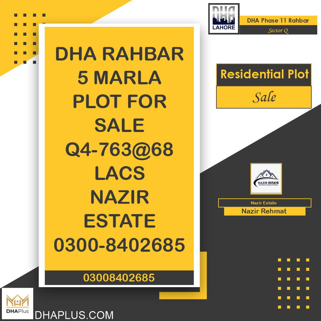 5 Kanal Residential Plot for Sale in Phase 4 - Sector Q, DHA Phase 11 Rahbar, Lahore - (BP-44108)