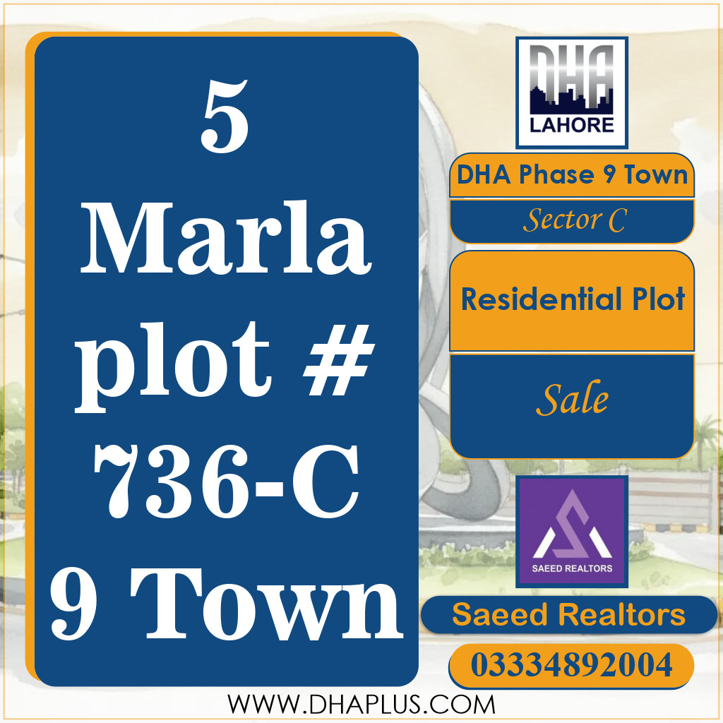 5 Marla Residential Plot for Sale in Sector C, DHA Phase 9 Town, Lahore - (BP-44145)