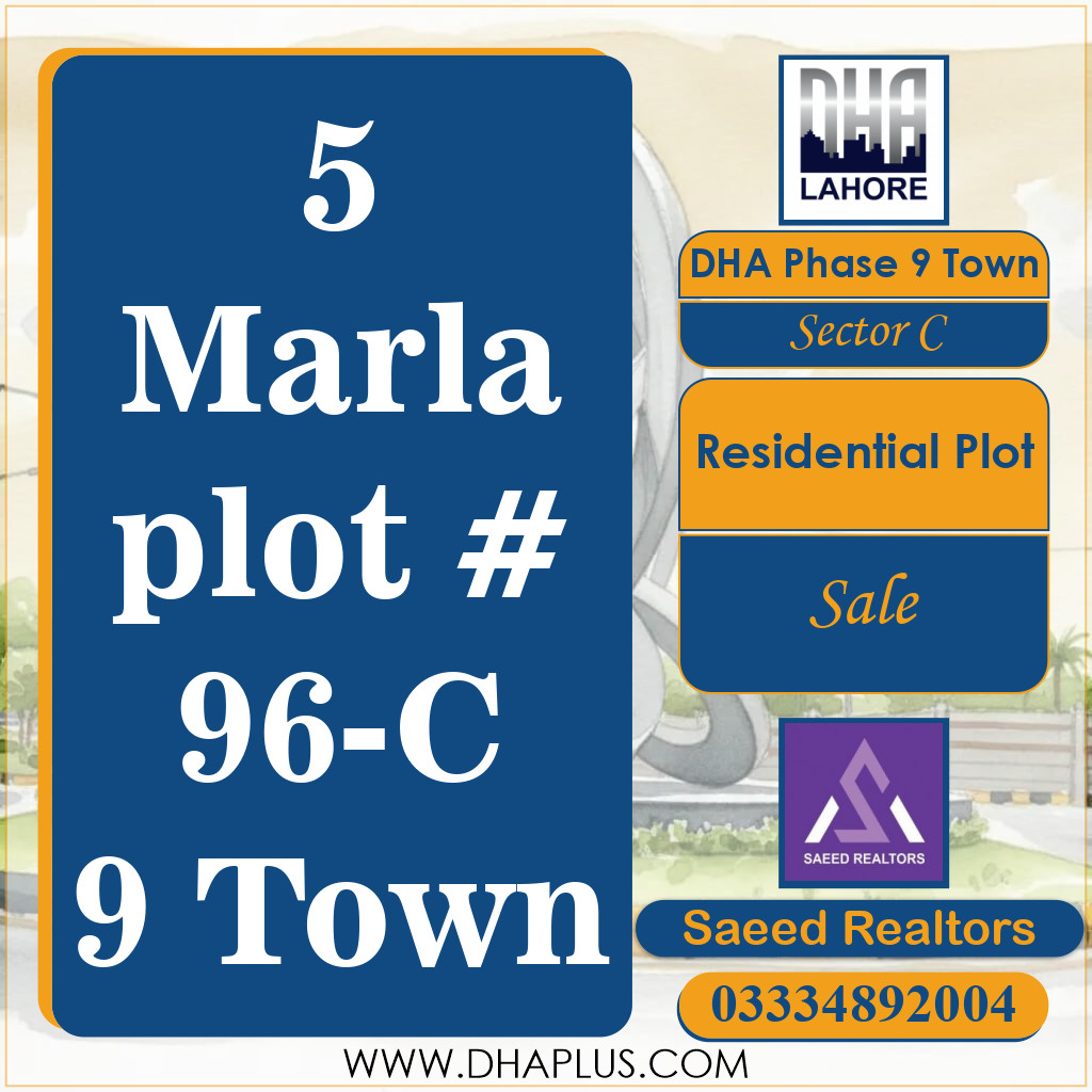 5 Marla Residential Plot for Sale in Sector C, DHA Phase 9 Town, Lahore - (BP-44147)