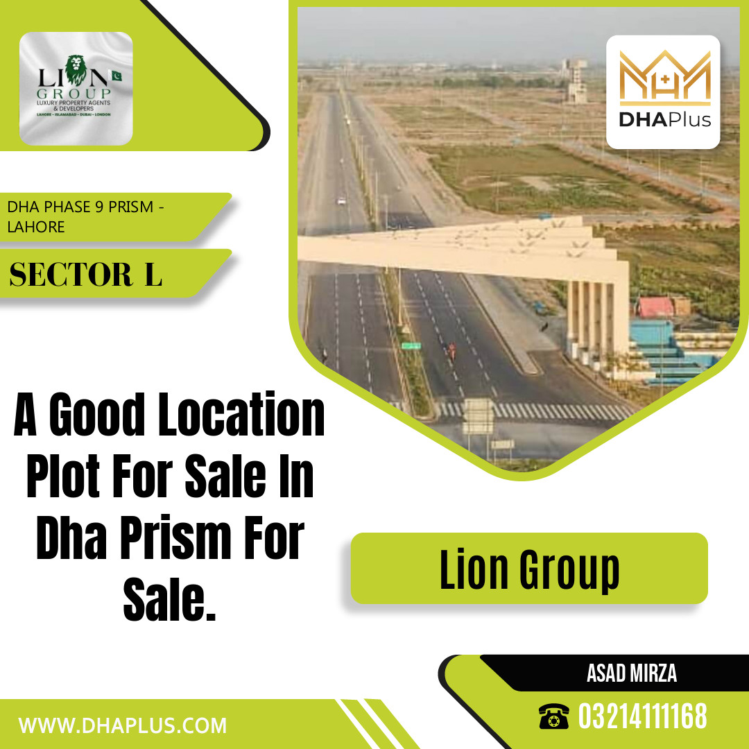 1 Kanal Residential Plot for Sale in Sector L, DHA Phase 9 Prism, Lahore - (BP-44191)