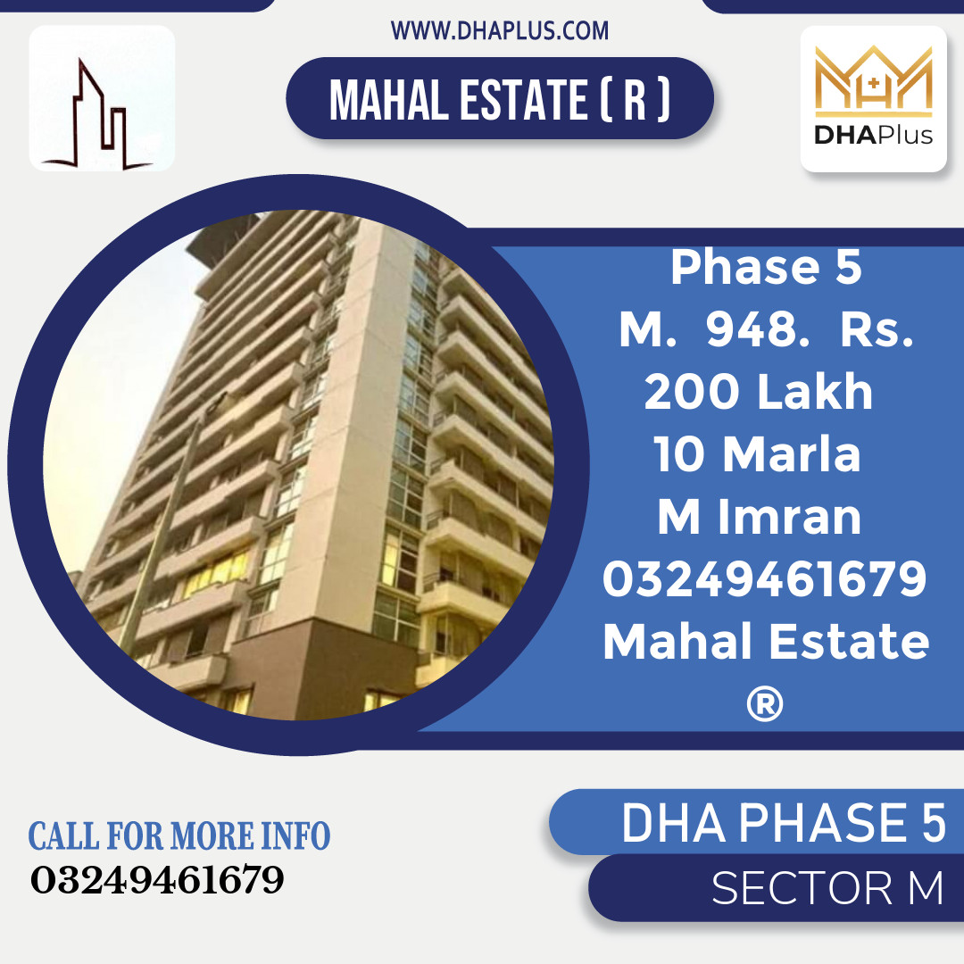 10 Marla Residential Plot for Sale in Sector M, DHA Phase 5, Lahore - (BP-44545)