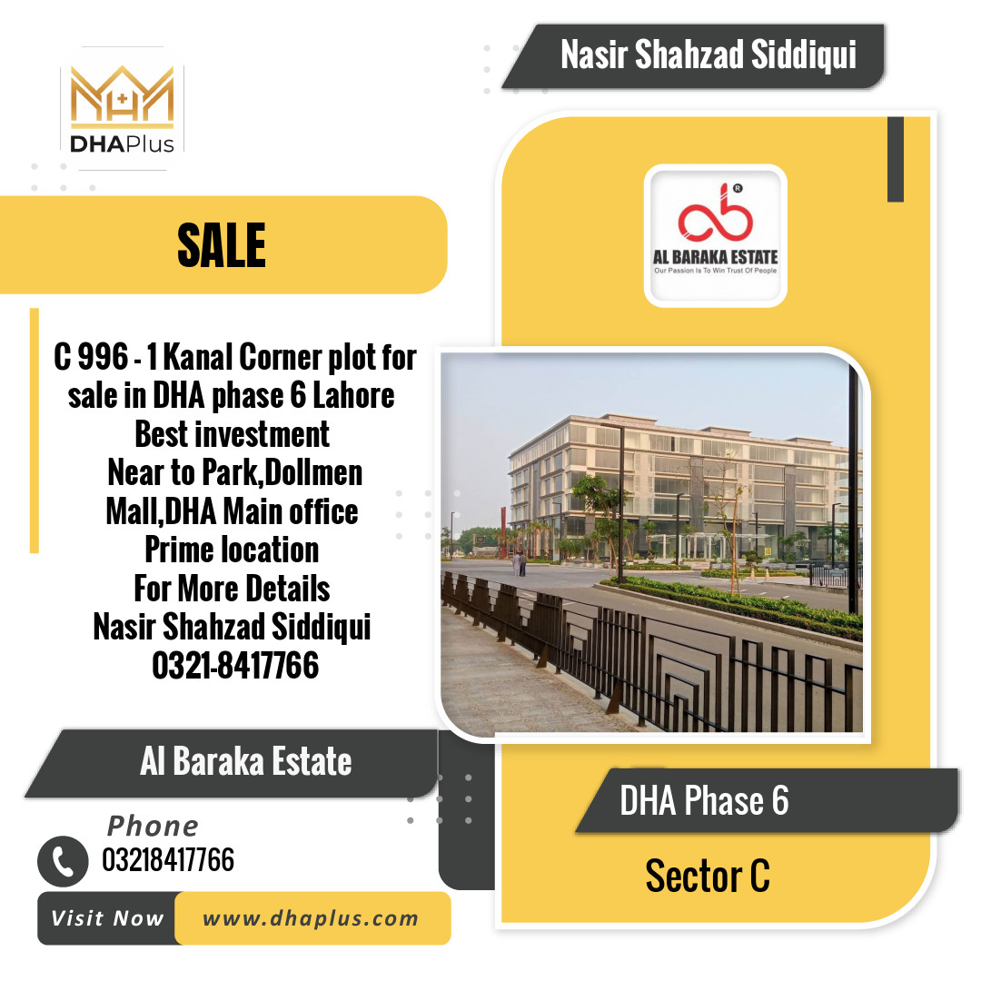 1 Kanal Residential Plot for Sale in Sector C, DHA Phase 6, Lahore - (BP-44581)