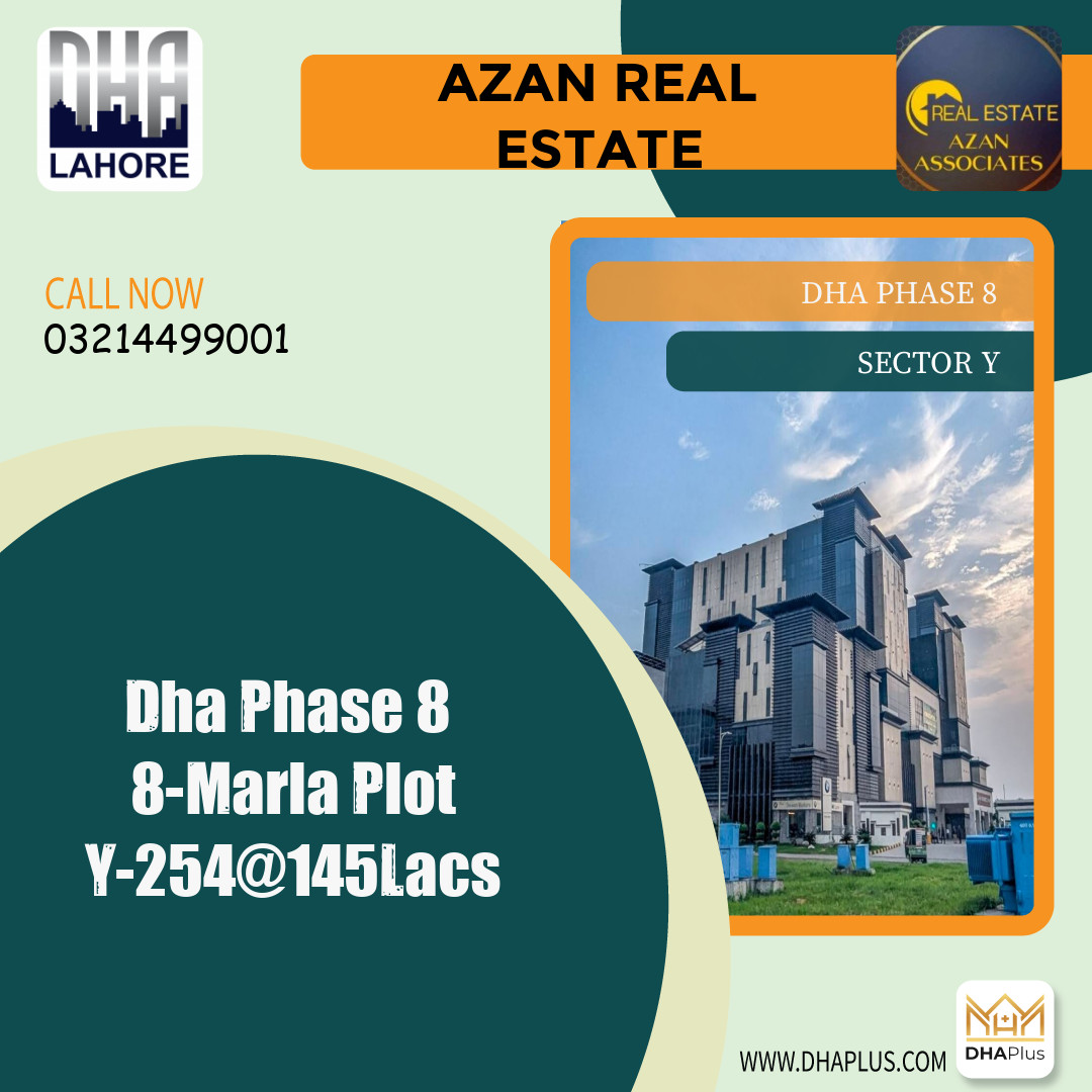 10 Marla Residential Plot for Sale in Sector Y, DHA Phase 8, Lahore - (BP-44736)