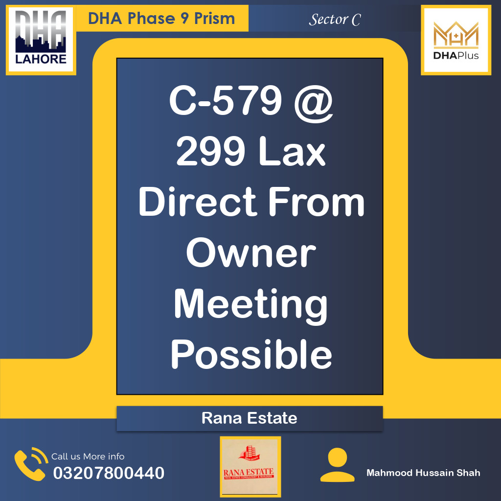 1 Kanal Residential Plot for Sale in Sector C, DHA Phase 9 Prism, Lahore - (BP-44893)