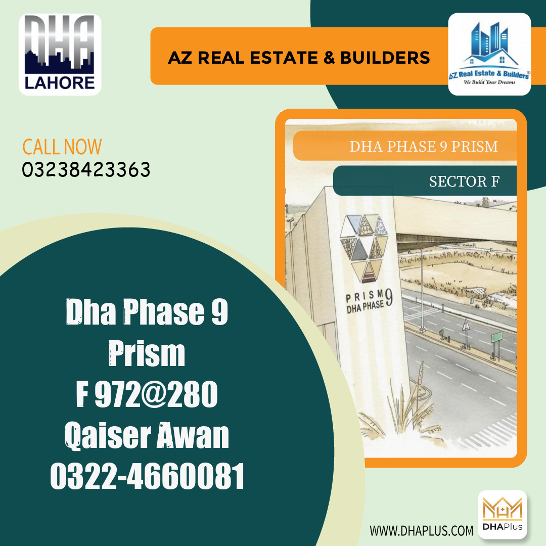 1 Kanal Residential Plot for Sale in Sector F, DHA Phase 9 Prism, Lahore - (BP-44894)