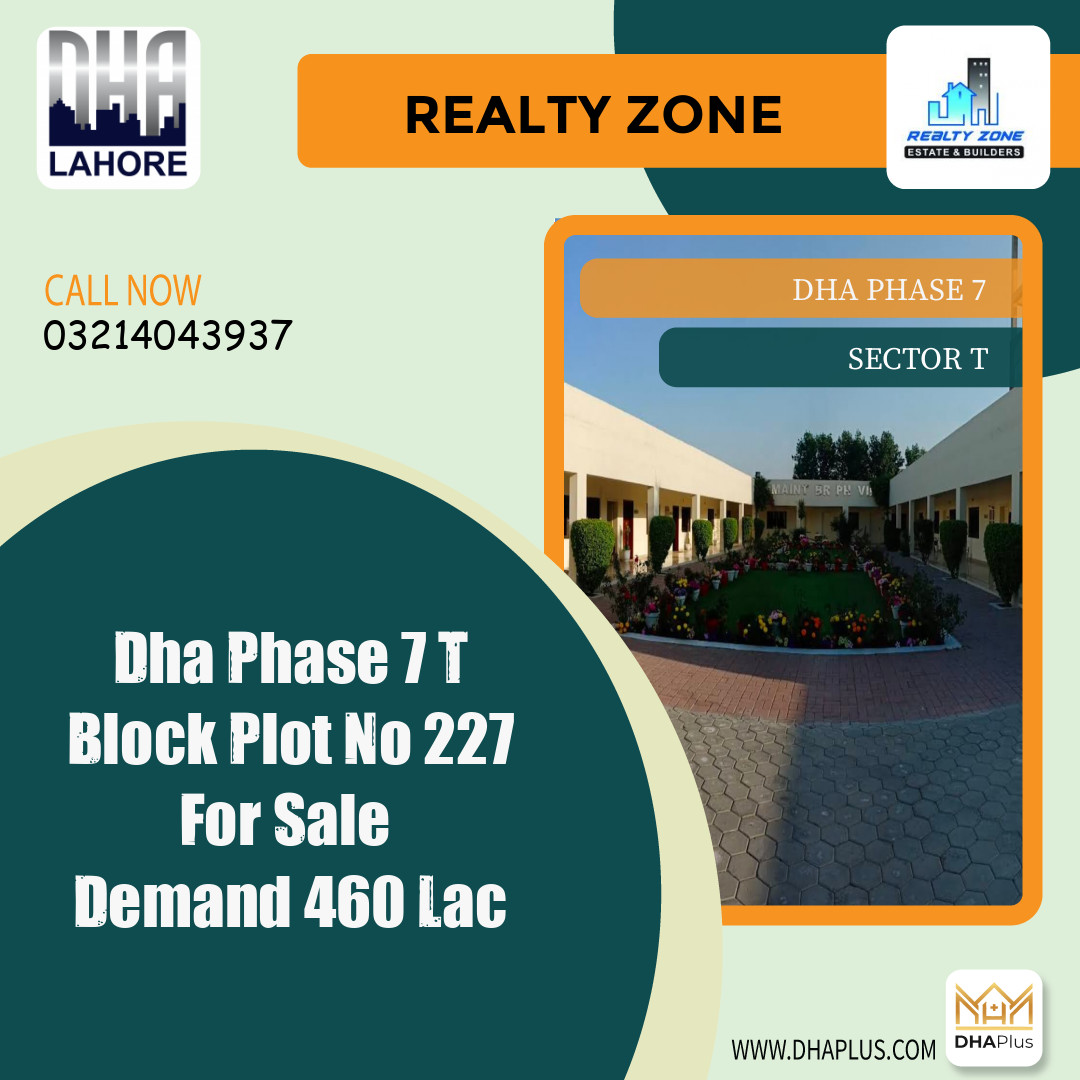 1 Kanal Residential Plot for Sale in Sector T, DHA Phase 7, Lahore - (BP-45097)