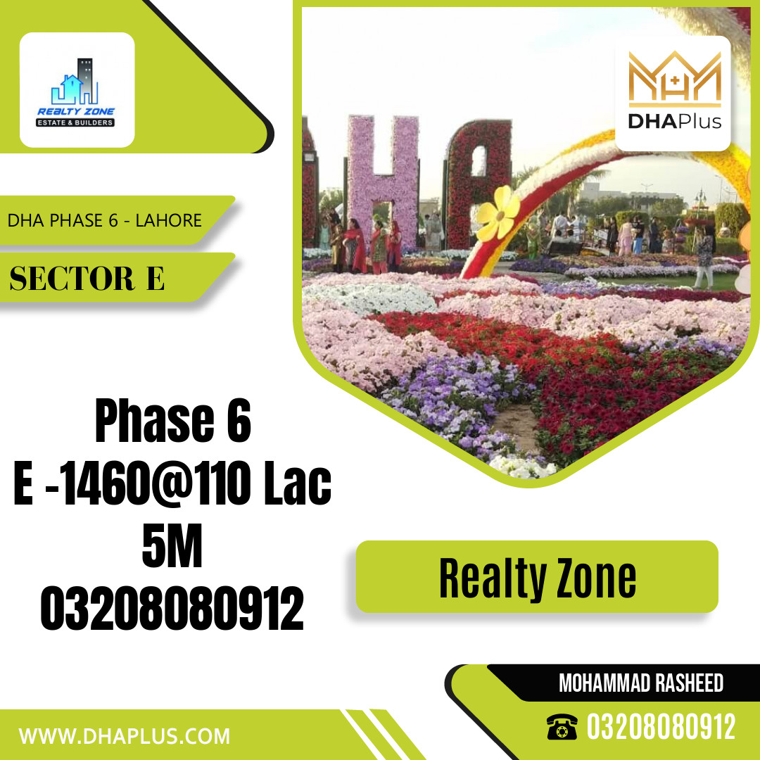 5 Marla Residential Plot for Sale in Sector E, DHA Phase 6, Lahore - (BP-45151)