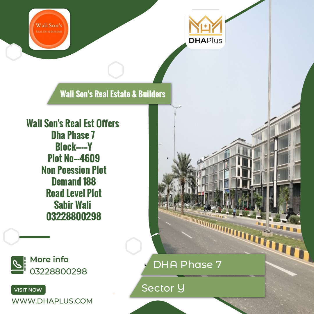 10 Marla Residential Plot for Sale in Sector Y, DHA Phase 7, Lahore - (BP-45334)