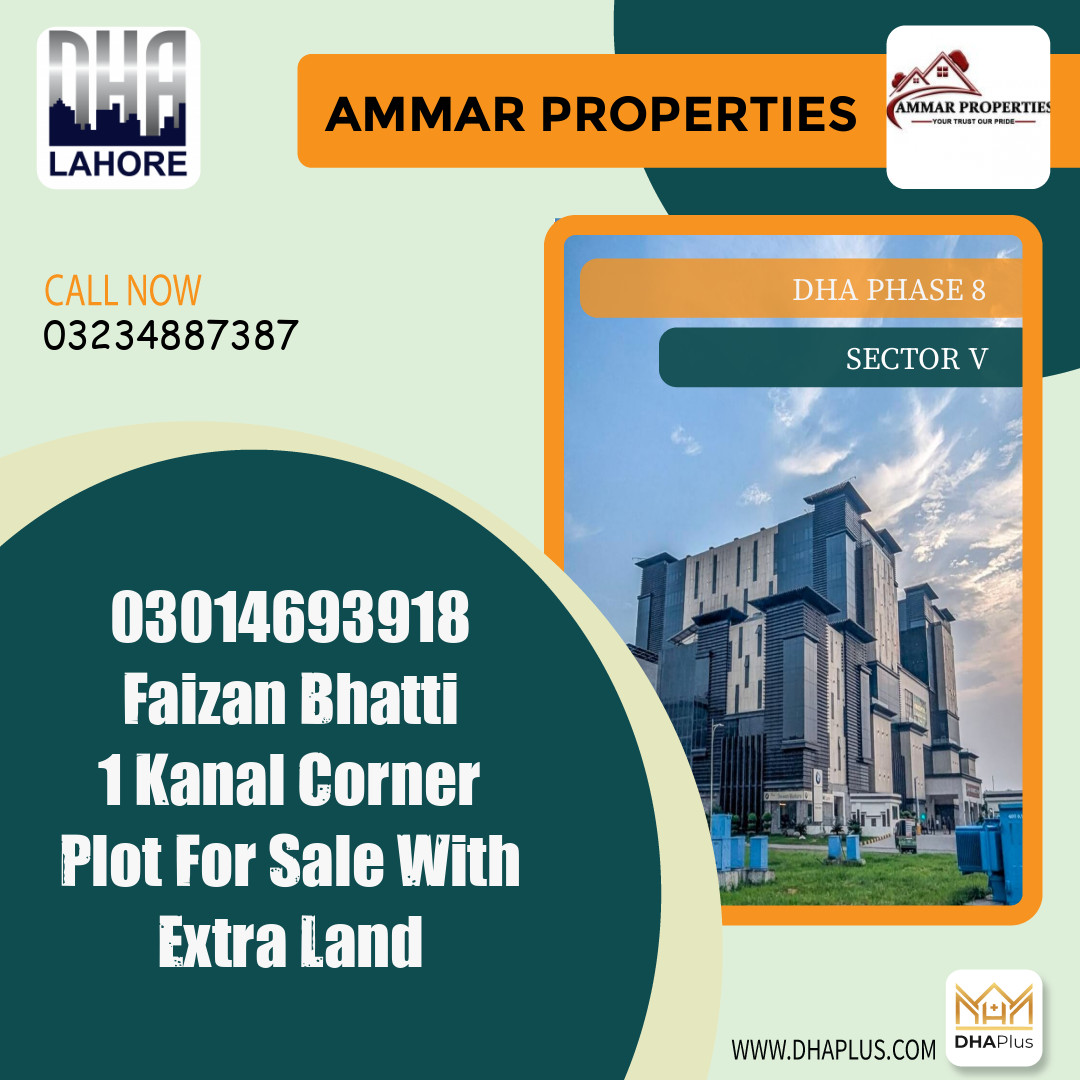 1 Kanal Residential Plot for Sale in Sector V, DHA Phase 8, Lahore - (BP-45381)