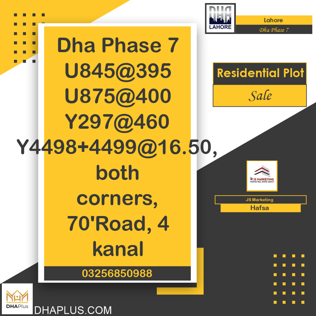 1 Kanal Residential Plot for Sale in DHA Phase 7, Lahore - (BP-45469)