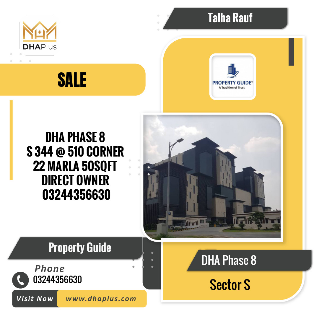 22 Marla Residential Plot for Sale in Sector S, DHA Phase 8, Lahore - (BP-45594)