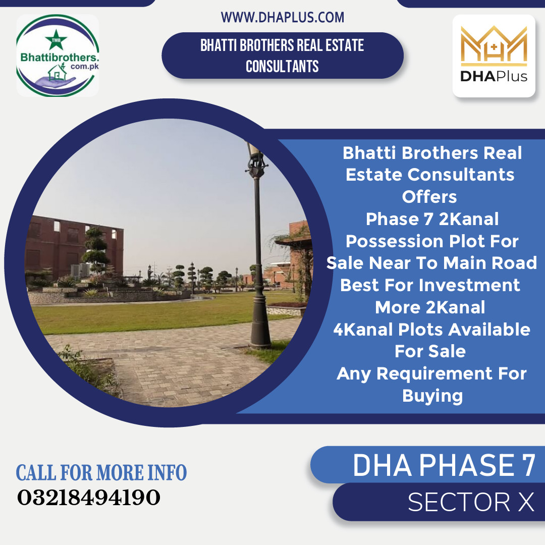 2 Kanal Residential Plot for Sale in Sector X, DHA Phase 7, Lahore - (BP-45634)