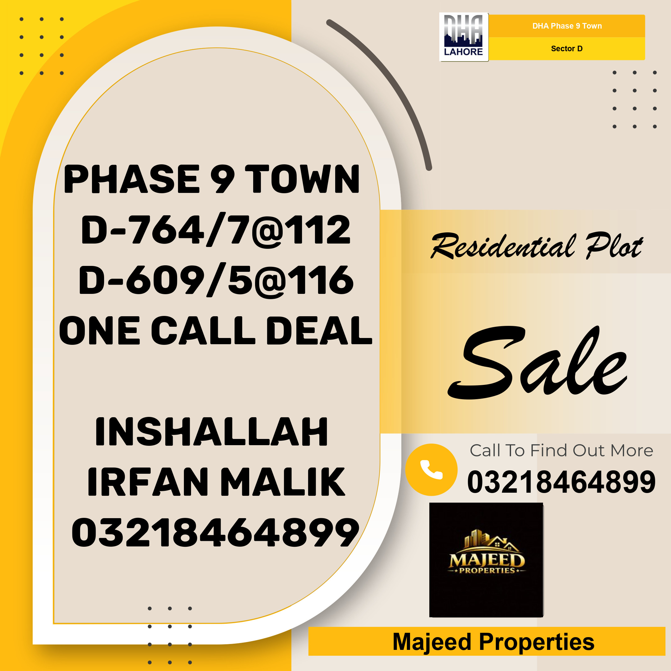 5 Marla Residential Plot for Sale in Sector D, DHA Phase 9 Town, Lahore - (BP-45710)