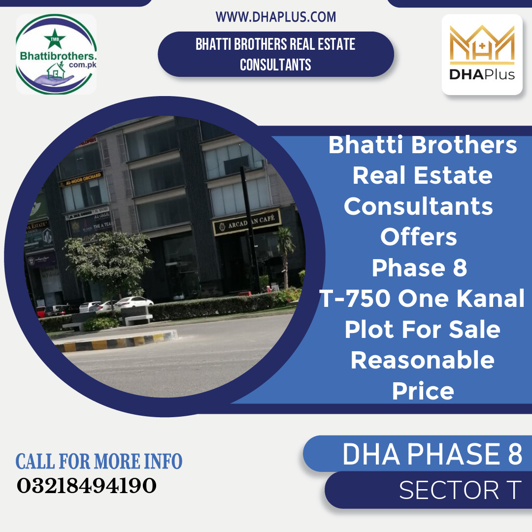 1 Kanal Residential Plot for Sale in Sector T, DHA Phase 8, Lahore - (BP-45820)